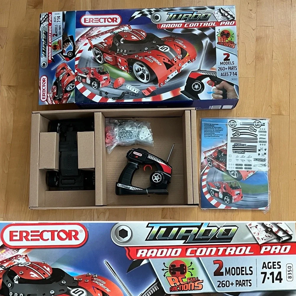 🆕2005 VTG Erector Meccano Turbo RC Pro #8350 2-in-1 Radio Control Kit Open Box